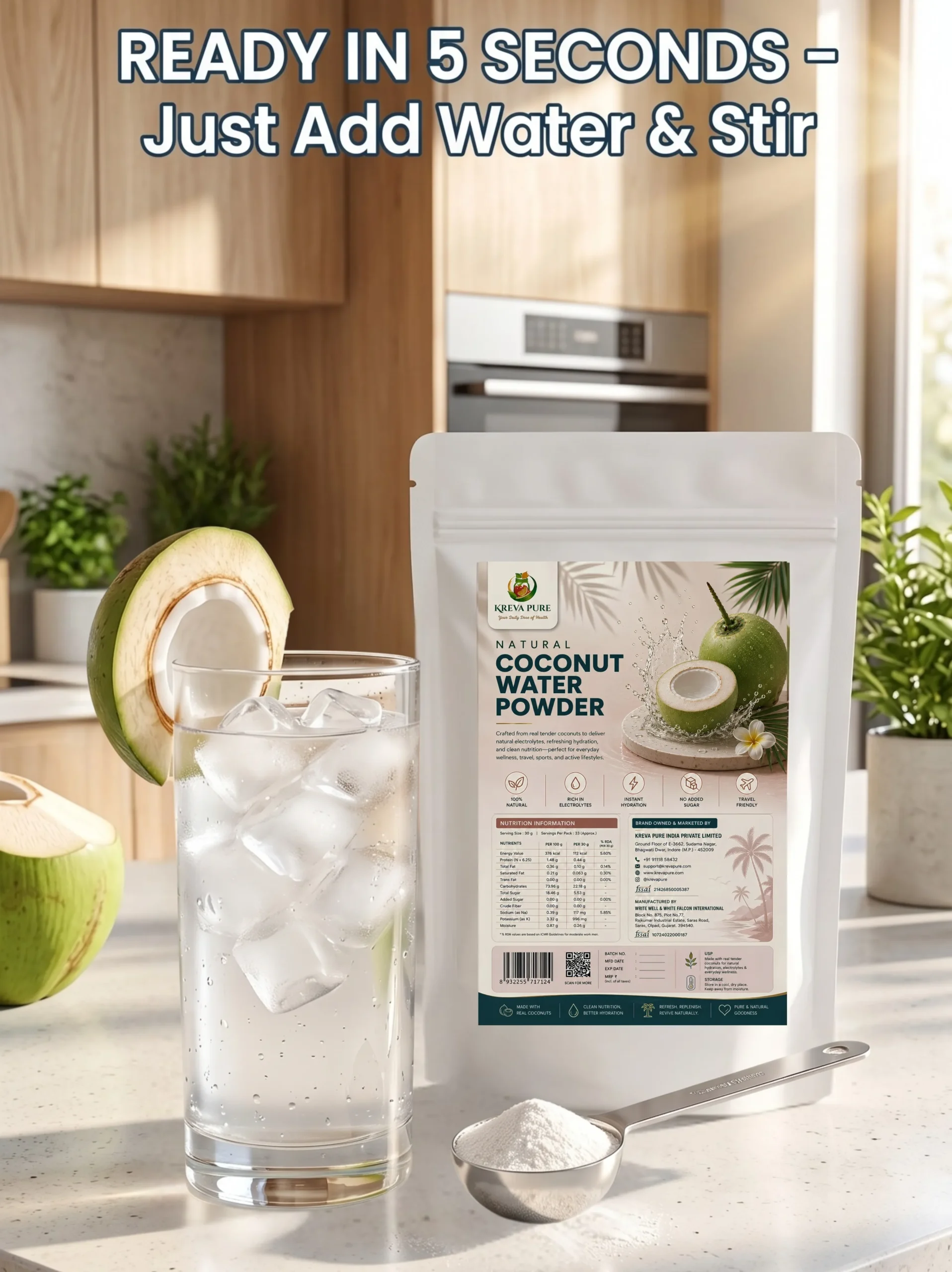 Kreva Coco Vital Natural Coconut Water Powder - Image 2
