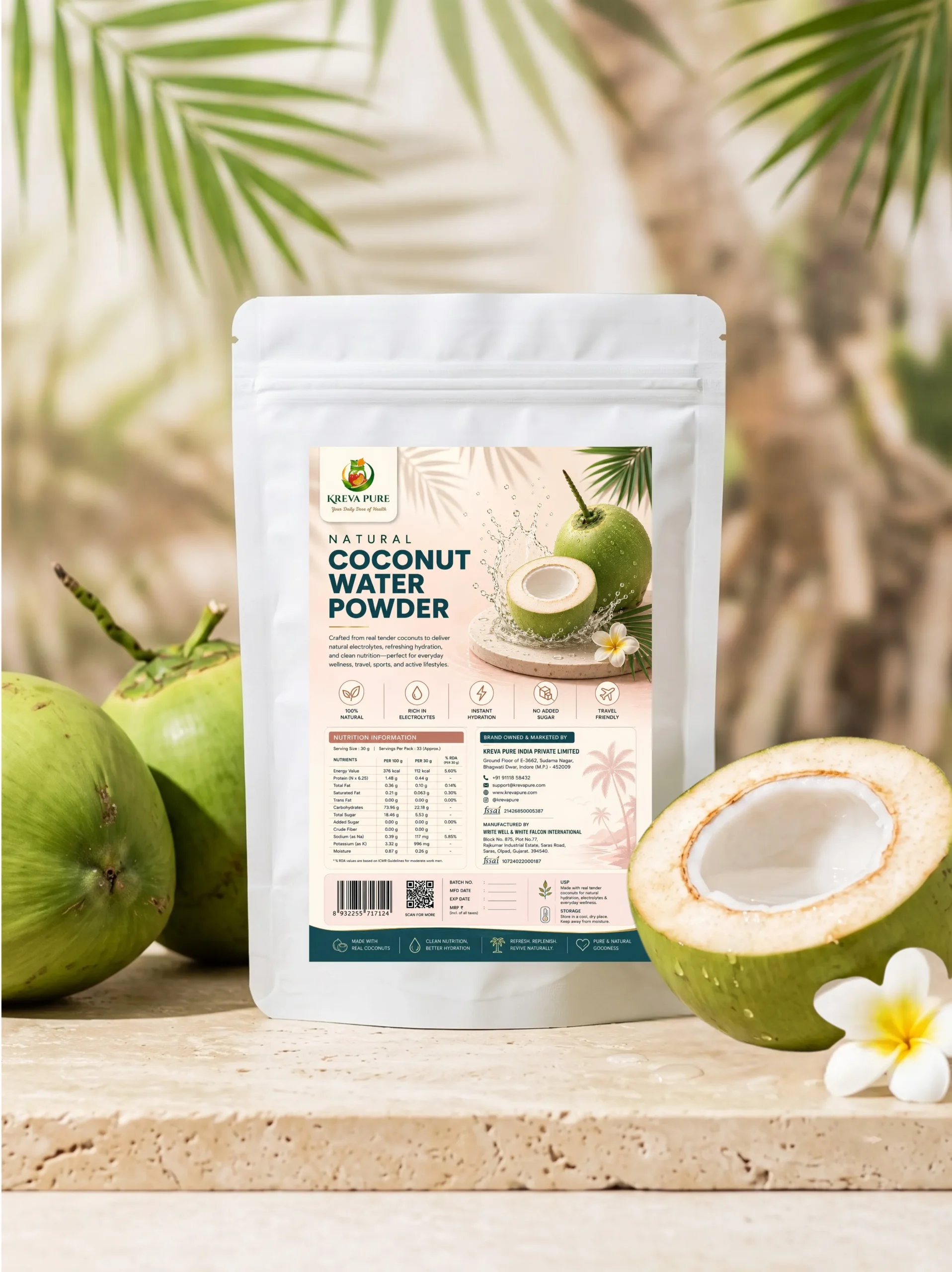 Kreva Coco Vital Natural Coconut Water Powder