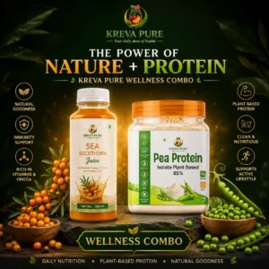Kreva Beauty and Nutrition Combo - Seabuckthorn Juice and Pea Protein